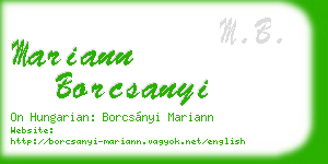 mariann borcsanyi business card